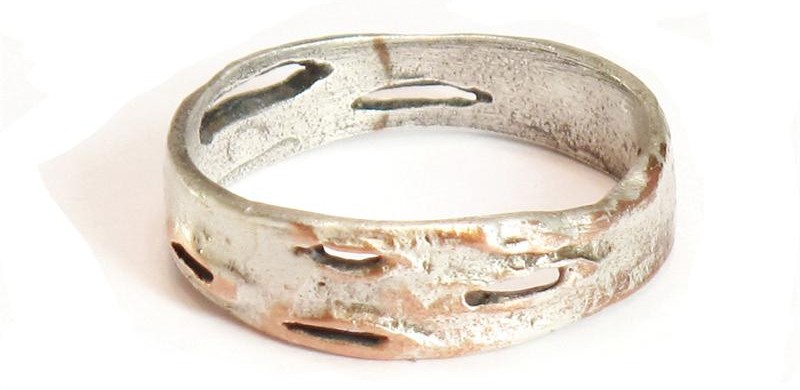 Silver Birch Bark Ring